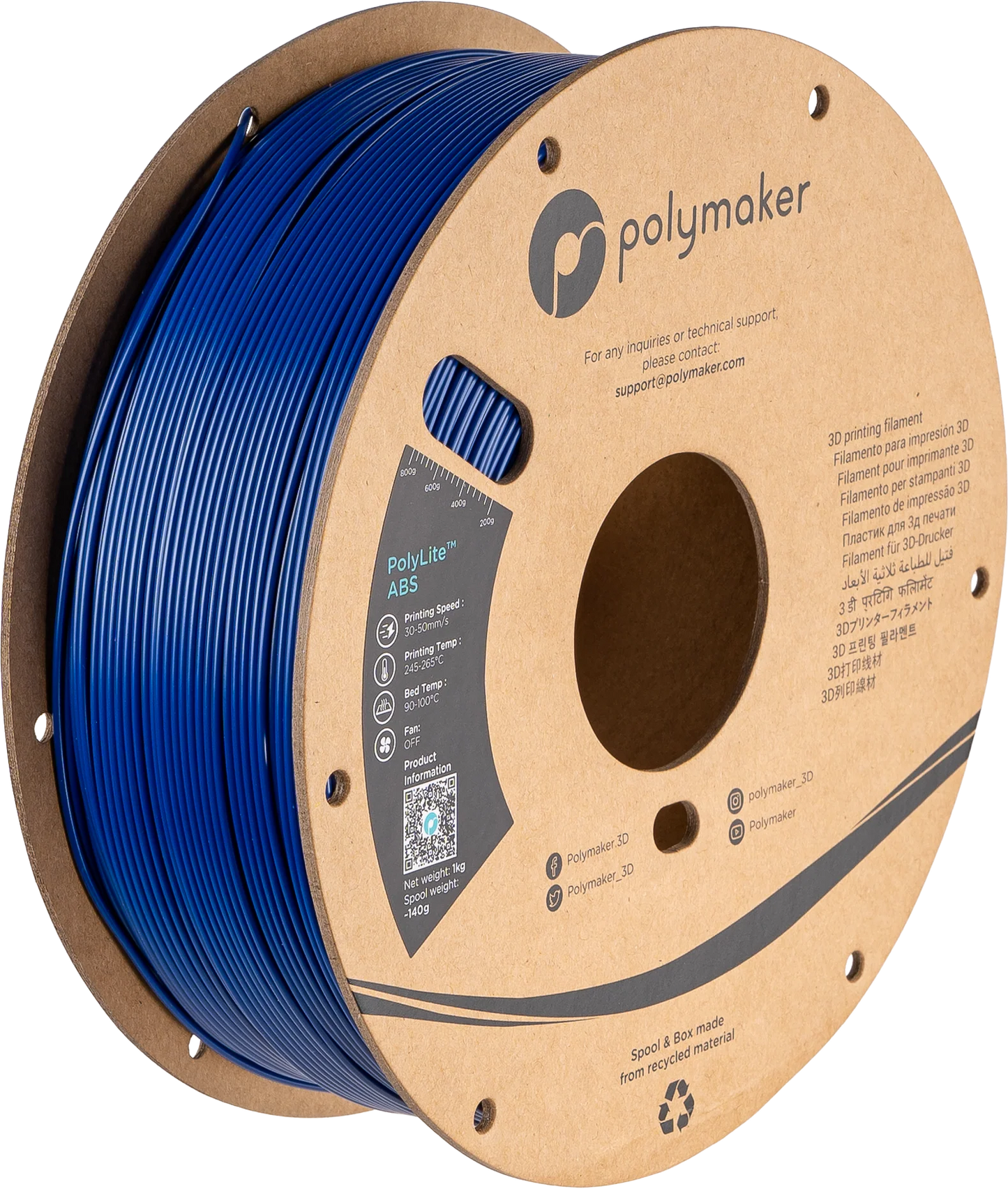Blue - Polymaker PolyLite™ ABS - 1.75mm, 1kg