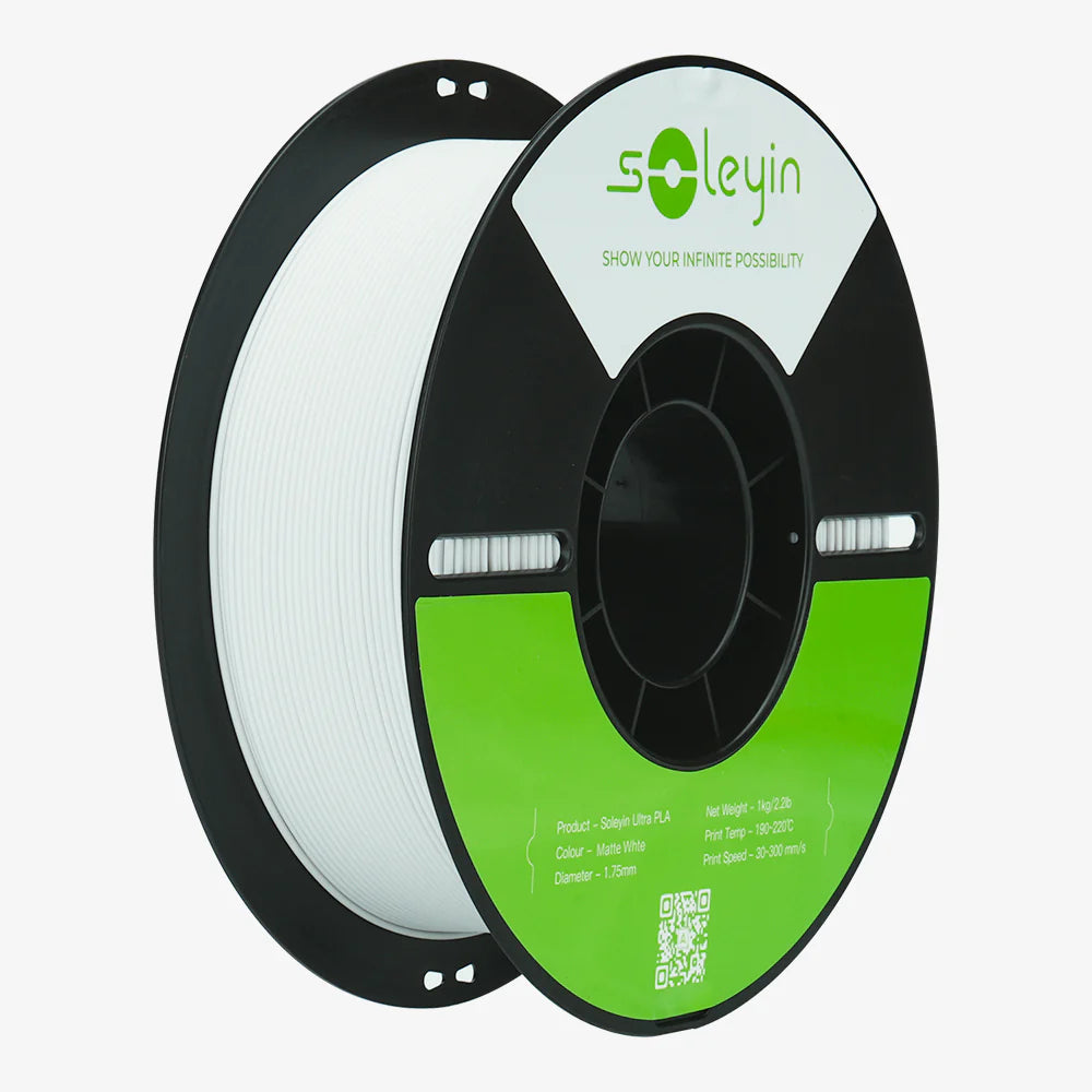 Matte White - Soleyin Ultra PLA - 1.75mm, 1kg