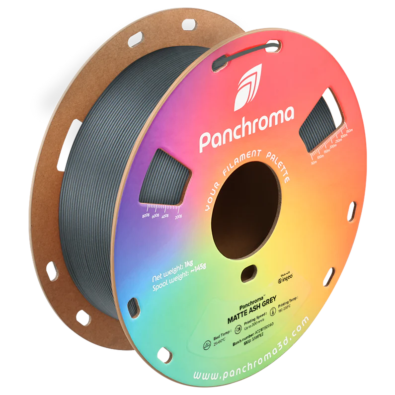 Ash Gray - Polymaker Panchroma™ Matte PLA - 1.75mm, 1kg