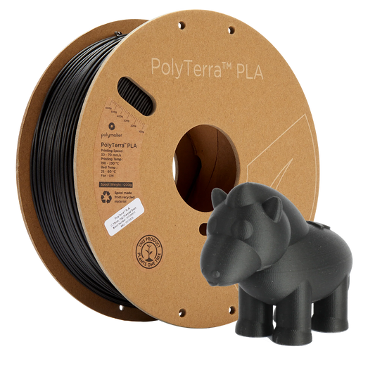 Charcoal - Polymaker PolyTerra™ Matte PLA - 1.75mm, 1kg